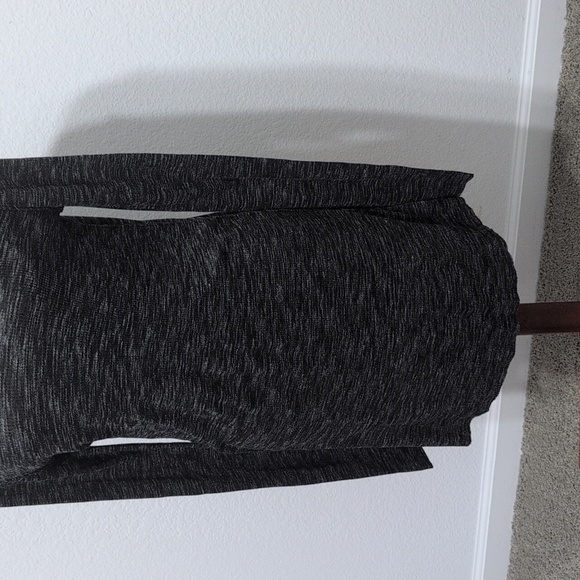 Free People Stone Cold Split Back Turtleneck Heathered Gray Black Medium - Picture 3 of 12